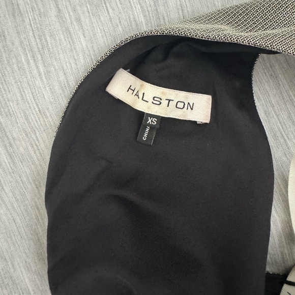 Halston Heritage draped neck metallic knit gown XS - Picture 2 of 5